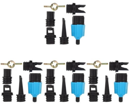 Sosoport 4 Juegos Adaptador de válvula de Aire Manual de Sup inflador Inflable Tabla Surf Hinchable Tabla de Surf Hinchable Adaptador de Accesorios de de Aire aleación