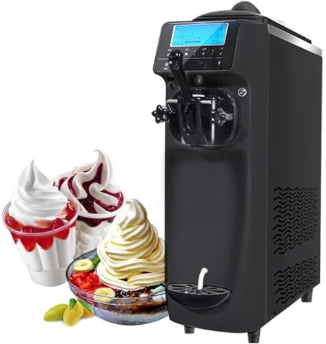 Commercial Soft Ice Cream Maker with Touch Display, High Capacity for Snack Shops and Cafes