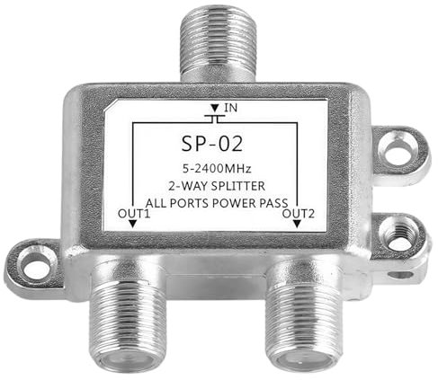 zoerbufan 2-Fach SAT BK Verteiler, SAT & BK-Verteiler für TV & Radio - für HDTV/UHD 4K, DVB-S/S2, DVB-T/T2, DVB-C/C2, SAT Splitter 2 Ausgänge, Einfache Installation