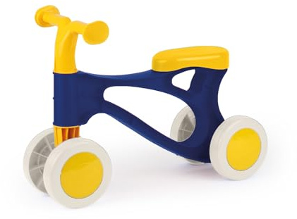 LENA® My First Scooter blau-gelb – Kinderroller ab 18 Monate, Indoor & Outdoor, 48 cm, stabile 6 mm Stahlachsen, TÜV & GS Zertifiziert, Made in Europe