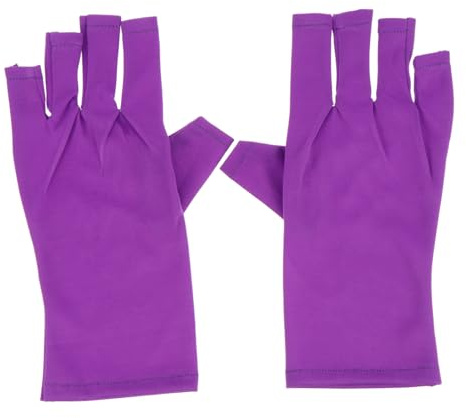 DECOMELODY 2 Stück UV Schutz Handschuhe für Gelnägel Professionelle Maniküre Handschuhe Halbdaumen Atmungsaktiv für UV Lampe Schützend gegen Sonnenstrahlen