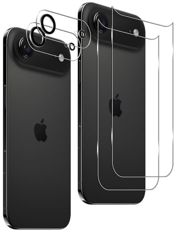 LiiLaa Rückseite Schutzfolie für iPhone 17 Air für Panzerglas, [2+2 Stück] 9H Härte Gehärtete Glas Schutz Folie und Kameraschutz, HD Klar Anti-Kratzer Schutzglas Hinten