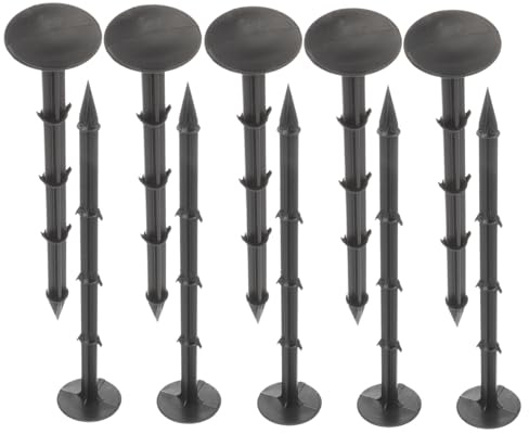 POPETPOP 20pezzi Picchetti in Plastica per Giardino Chiodi da Terreno Antiruggine per Fissaggio Telo Pacciamatura Coltivazione e Bordure Giardino Picchetti da Giardinaggio Resistenti e Faci