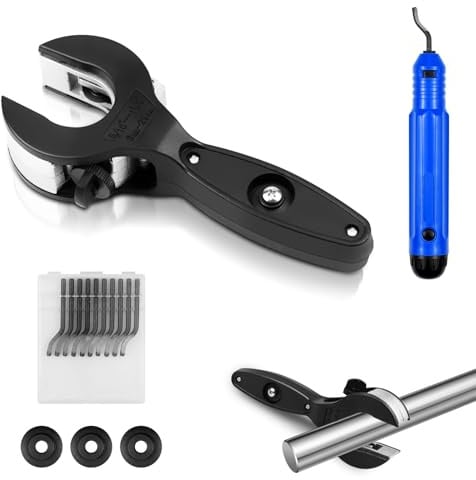 Ratsche Rohrabschneider Edelstahl Set, Kupferrohr Schneider 8-29mm | Rohrschneider mit 3 Ersatz Schneidrad & Entgratwerkzeugen, Rohrschneidemaschine für Edelstahl Kupferrohr Kunststoff Aluminium