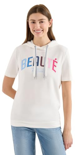 Damen Kurzarm T-Shirt mit Kapuze und Print