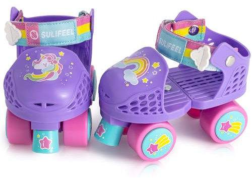 SULIFEEL Kinder anpassbare Quad-Roller, Einsteiger für Kleinkinder | Alter 3-5 Jahre, für Mädchen und Jungen, bequem und sicher, Indoor Outdoor Gebrauch, einfach zu tragen