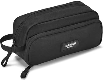 LARKSON Federmäppchen Mädchen & Jungen Schwarz – Loke | Federtasche mit Zwei Fächern für Schule, Uni & Lehrer, Stiftehalter Etui