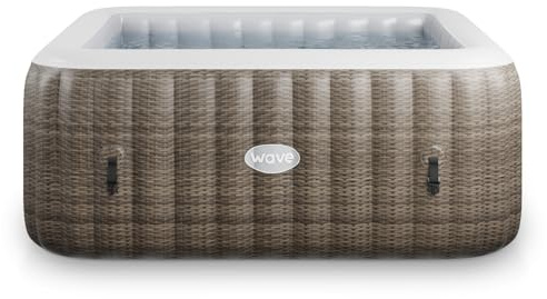 WAVE Vasca idromassaggio gonfiabile Pacific | Spa esterna quadrata | Riscaldatore ecologico integrato | Sistema di massaggio AquaBubble™ 110-130 | antigelo antigelo | Installazione rapida | Rattan