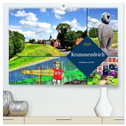 Krummendeich - Dorfidylle an der Elbe (hochwertiger Premium Wandkalender 2026 DIN A2 quer), Kunstdruck in Hochglanz: Bilder aus einem malerischen Dorf in Kehdingen (CALVENDO Orte)
