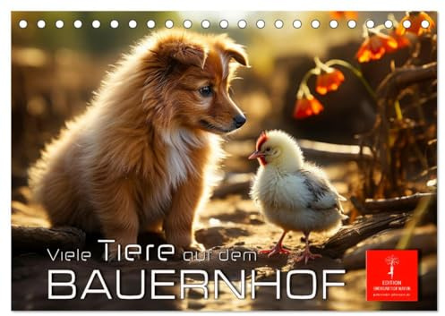 Viele Tiere auf dem Bauernhof (Tischkalender 2026 DIN A5 quer), CALVENDO Monatskalender: Eine Menagerie mit wunderbaren Tieren, nützlich aber auch zum Liebhaben. (CALVENDO Tiere)