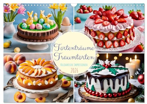 Tortenträume - Traumtorten (Wandkalender 2026 DIN A3 quer), CALVENDO Monatskalender: Genuss pur: 12 geschmackvolle Impressionen von Torten in allen Variationen (CALVENDO Lifestyle)