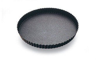 Gobel 226332 Tourtière Rond Cannelle Fond Fixe Anti-Adhérent, Noir, 21,8 x 15,4 x 1 cm
