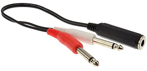 kenable Pro Signal 2 x 6.35mm Jack Plugs to 6.35mm Jack Socket Lead 0.3m 30cm [0.3 metres]