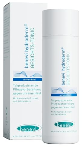 benevi Gesichtstonic 200 ml klärendes und reinigendes Tonic für fettige Haut. Beseitigt den störenden Fettglanz, löst Hornzellen und Mitesser, beruhigt und erfrischt die Haut.