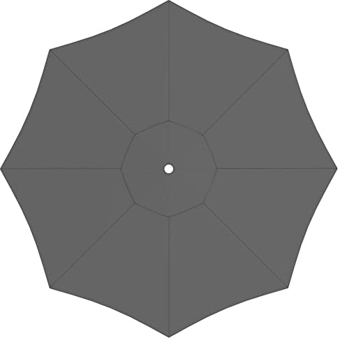 paramondo Toile de rechange pour parasol avec Air Vent pour parasol Interpara, lavable, ∅ 3,50 m, ronde, Grau