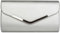 styleBREAKER Clutch Abendtasche im Envelope Kuvert Design mit Zierleiste aus Metall und abnehmbarer Kette zum umhängen, Damen 02012131, Farbe:Silber