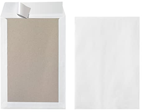 Herlitz 10901049 Versandtasche B4 mit Papprückwand, Haftklebung, weiß (30 Stück)