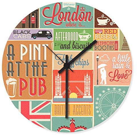 Wandkings Wanduhr mit farbenfrohen Motiven - Wähle ein Motiv - London