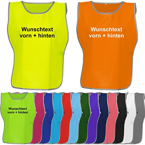 Nashville print factory Leibchen Bedruckt mit Wunschtext Brustdruck/Rückendruck | Fußball | Sport | Markierungshemd | Trikot | Trainingsleibchen | Erwachsene und Kinder (Schwarz, L/XL)