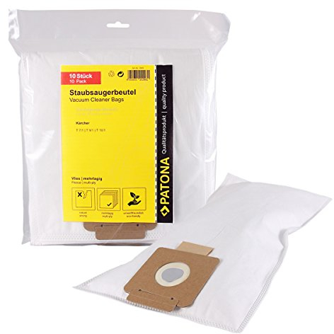 PATONA 10x Sacs pour Aspirateur Compatible avec Kärcher T 7/1, T9/1, T10/1, 6.904-084.0
