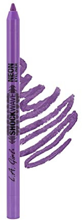 L.A. Girl - Lápiz Delineador Shockwave Neon | Gel Cremoso Resistente al Agua | Hasta 16 Horas de Duración | Para Ojos y Labios | Alta Pigmentación | Oftalmológicamente Probado, Vivid Purple, 1 ml