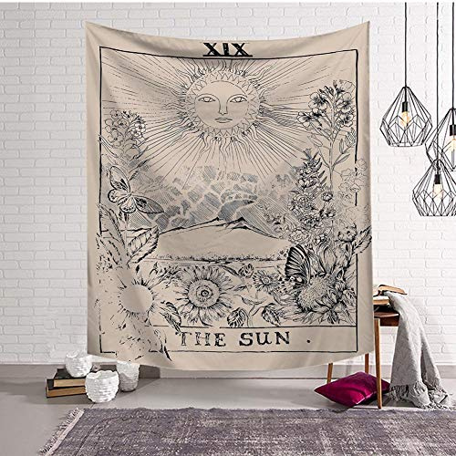 Boyouth Wandteppich, Tarot-Bilder, Digitaldruck, Wandteppich, Dekoration für Wohnzimmer, Schlafzimmer, Schlafsaal Modern 78.7x59.1(200cm*150cm) The Sun,xix