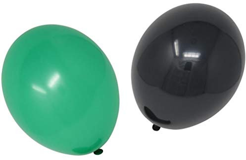 Ballonheld 50 Bio Luftballons je 25 schwarz & grün Qualitätsballons 27 cm Ø (Standardgröße B85) biologisch abbaubar, heliumgeeignet Dekoballons