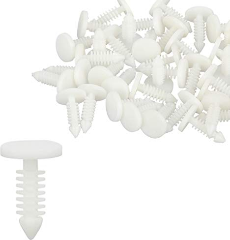 X AUTOHAUX 40pcs 6mm Trou Diamètre Plastique Boulons Rivets Clips Pare-Chocs Blanc pour Voiture