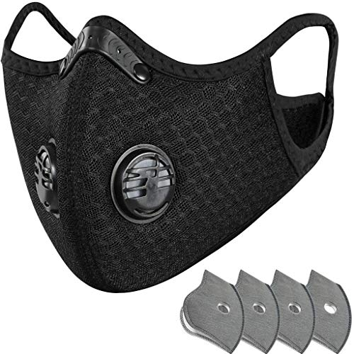 damdos Wiederverwendbare Sturmhaube Gesichtsfilter Sicherheit Outdoor Sport Reiten Maske Radfahren Fahrrad Gesichtsmaske Nylon Spandex Aktivkohle winddicht staubdicht