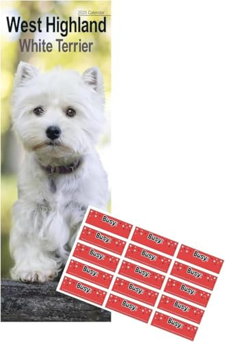 West Highland Terrier Slim Kalender 2021 | Hunderasse Slimline Kalender | 12 Monate | mit Organisationsaufklebern