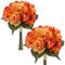 Briful Kunstblume Künstliche Blumenstrauß Kunstpflanze Blumenarrangements 2er Set Hortensie Rosenbouquet Höhe 30cm Dekopflanze für Arrangements Festtags-Tafel o. Hochzeit