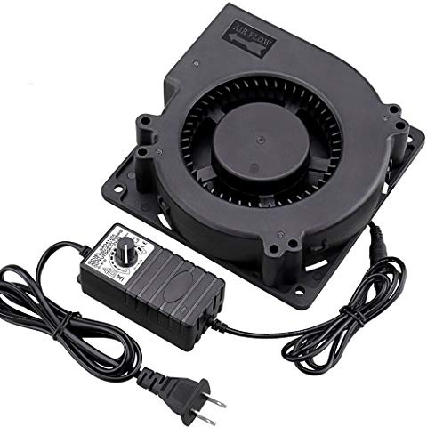 Wathai Ventilateur centrifuge 120 mm x 32 mm, ventilateur 110 V 220 V AC avec contrôleur de vitesse de 4 V à 12 V, CC à double boule à haut débit d'air pour récepteur DVR Xbox Modem AV