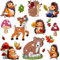 alles-meine.de GmbH 3D Wandsticker freie Motivwahl für Kinder & Erwachsene - 16 TLG. Set - Tier - Igel - REH & Waldtiere - Relief Kunststoff - selbstklebend + wiederverwendba..