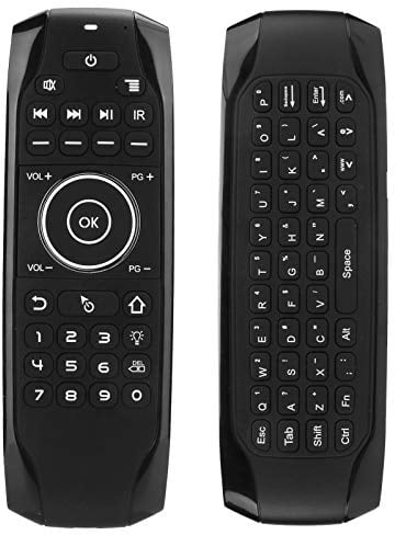 PUSOKEI Bluetooth 5.0 Air Remote Mouse 6-Axis Gyroscop LED Backlight Keyboard Fly Mouse with 5-Key Learning for Android TV Boxes Mini PC Controller for Smart Phones, Laptops, Smart TVs