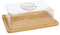 Acan - Quesera Rectangular con tapa de plástico y base de bambú 24 x 18 x 7,5 cm. Recipiente para conservar frescos tus quesos