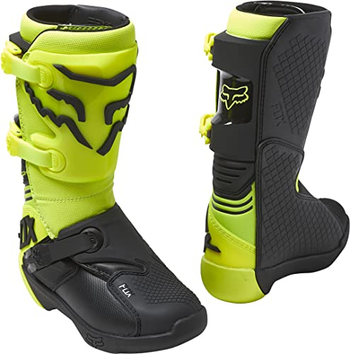 FOX RACING Buckle, Stivali da Motocicletta Unisex-Adulto, Giallo Fluo, 37.5 EU