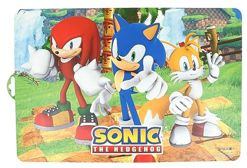 KINDER-TISCHSET | SONIC | Offizielle Sonic, Knuckles und Tails Figuren - flexibler Kunststoff, leicht zu reinigen