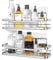 homeasy Shower Caddy, Shower Shelf Adhesive Bathroom Shelves Wall Mounted with 4 Movable Hooks for Hanging Razor and Towels Bathroom Accessories Organiser Storage Kitchen Rack No Drilling - 2 Pack