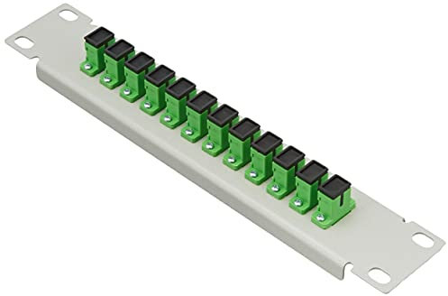Delock Panneau de Brassage Fibre Optique SC Simplex 10 12 Ports Vert 1 HE Gris