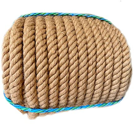Cuerda de Yute de 30 mm Cuerda de Yute Resistente Cuerda de cáñamo Natural Fuerte y retorcida para Manualidades jardinería, empaquetamiento, decoración del hogar Poste rascador para Gatos