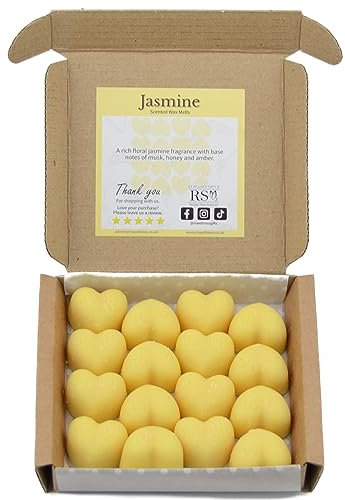 RS Wellness Jasmine Highly Scented Wax Melts - 16 Wax Melts Gift Set - Handmade Home Fragrance - Vegan & Pet Friendly - Luxury Candle Alternative - Highly Scented Candle Gifts For Women