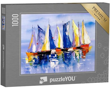 puzzleYOU: Puzzle 1000 Teile „Ölgemälde: Segelboot“ – aus der Puzzle-Kollektion Gemälde, Ölbilder, Kunst & Fantasy