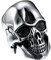 U7 Edelstahl Totenschädel Ring Gotik Punk Totenkopf Ring Herren Vintage Biker Statement Ring Großer Fingerring Modeschmuck Accessoire für Männer(Ring Größe 72)