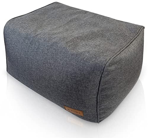 Aiire Sitzhocker Grau rechteckiger 50x40x30 cm - Pouf Hocker, Sitzpouf, Hochwertiger, Pflegeleichter Sitzpuff - Sitzsack Fußstütze oder fußhocker für Wohnzimmer und Schlafzimmer