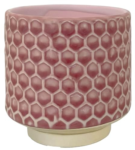 Nordring Retro Übertopf Goldy S (Ø 10 cm) – Vintage Blumentopf aus Keramik in Pink – Pflanztopf für Zimmerpflanzen & Sukkulenten – Krakelee-Glasur – ohne Drainageloch