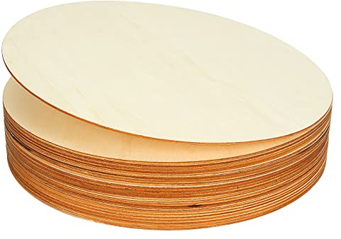 24 Pack 12 Inch Wood Rounds Unfinished Basswood Plywood Wooden Sheets Blank Wood Circle for Crafts Painting School Projects Door Hanger Wood Burning