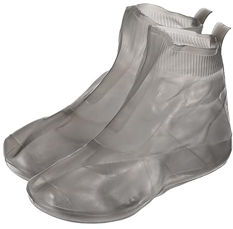 PATIKIL Impermeabile Scarpe Rivestimento, 1 Paia Silicone Antiscivolo Copriscarpe Riutilizzabile Pieghevole Scarpa Protettore Pioggia Galosce per Stivale Pioggia Neve Esterni, Grigio