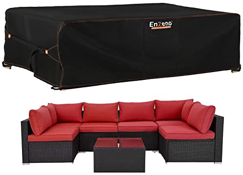 Enzeno Large Garden Furniture Cover,300x250x100cm Outdoor Garden Furniture Set Covers Waterproof,420D Heavy Duty Patio Furniture Covers for Outside,Windproof,&Anti-UV for Chair and Table Rattan Sofa