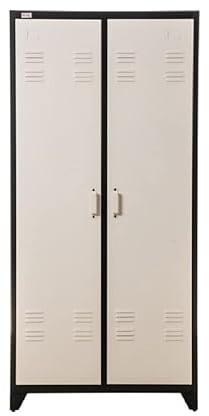 Jet-Line | Spind | Schrank | Metall | Aufbewahrung | Büro | Lager | Aktenschrank | Spind | Odessa | dunkelgrau-weiß | 2-türig | Metallschrank