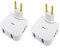Flachsteckdosenleiste mit 2USB + 2 Adapter Steckdose, 250V 10A schlankes Design für platzsparende Orte (hinter TV, Bett), um 180 Grad drehbarer Kopf, amerikanischer und europäischer Adapter